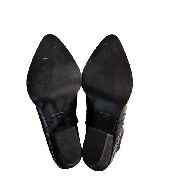 Matisse Womens Leather Western Boho Snakeskin Caty Black Ankle Boots Size 9.5 - Picture 10 of 10